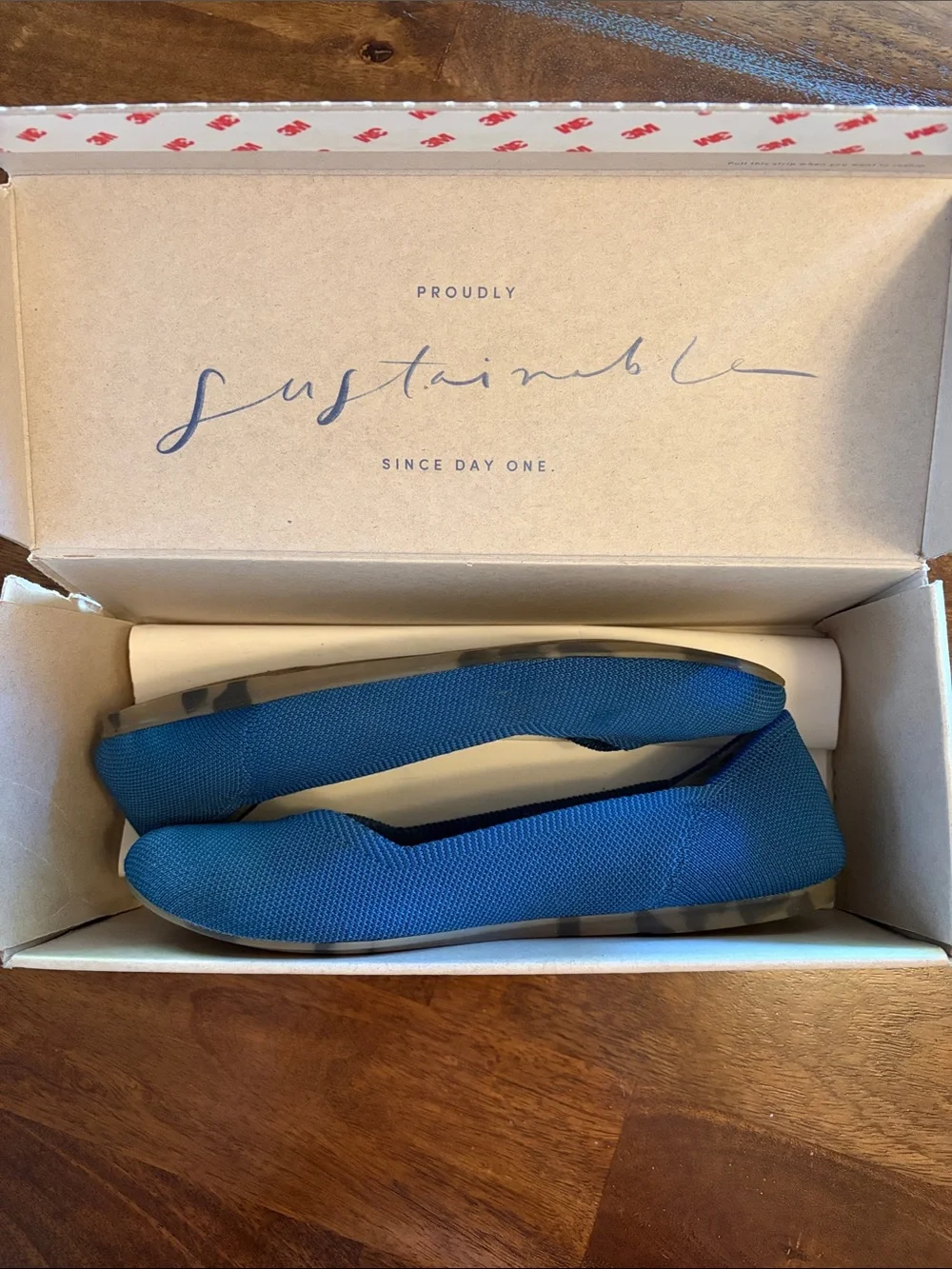Rothy's Electric Blue Knit Ballet Flats